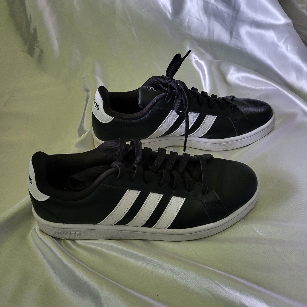 Adidas Black Sneakers with White Stripes